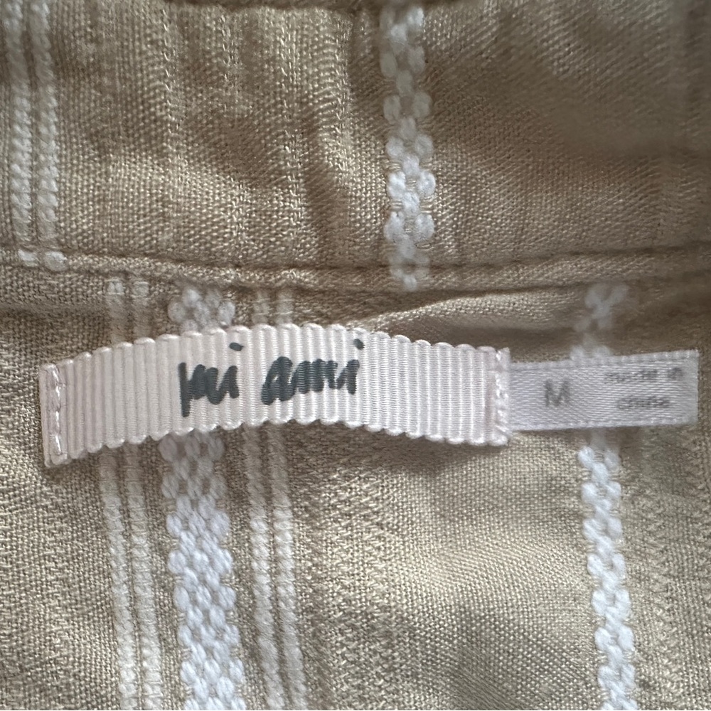mi ami Beige Striped Sleeveless Tiered Mini Dress - Picture 4 of 4